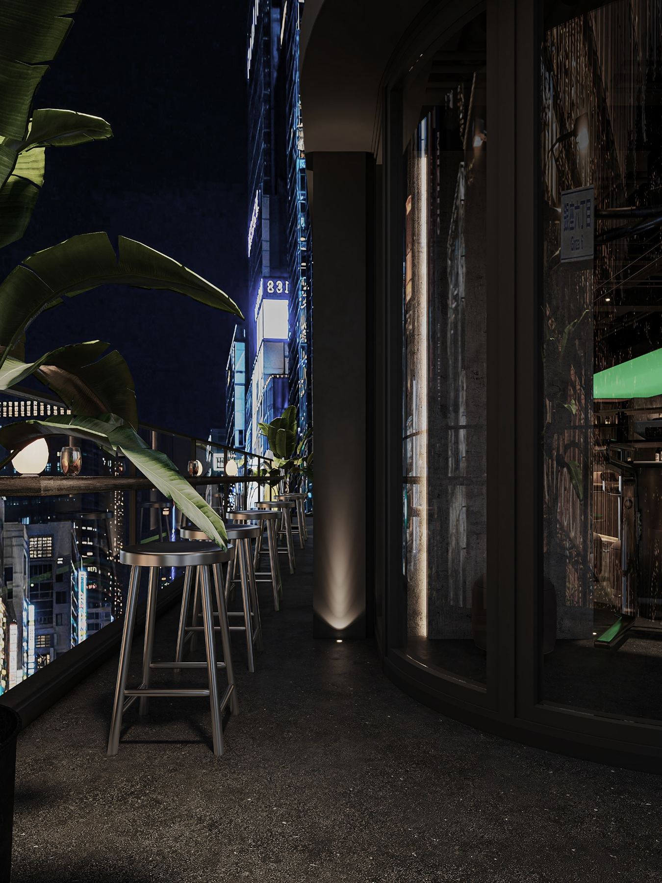 夜景のテラス席（提供CG）