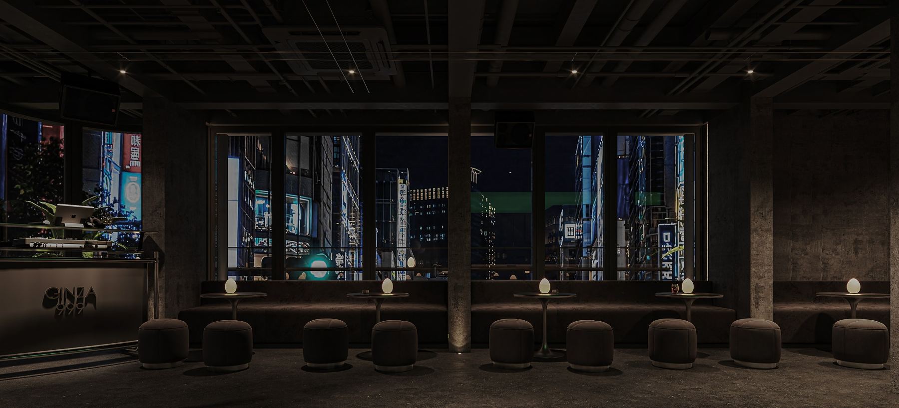 銀座の夜景を望むラウンジ（提供CG）